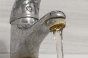 Does Halifax County VA have hard water? Mineral scale buildup on a bathroom faucet.