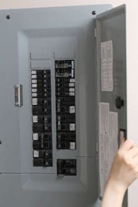 Home generator panel connection during electrical integration and circuit inspection