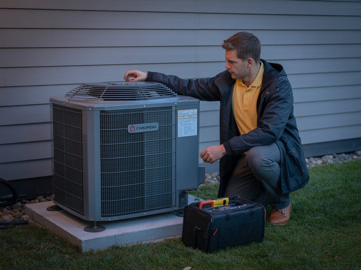 South Hill home with HVAC emergency during a winter night
